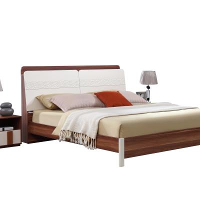 China Modern Competitive Price Modern Bed Design Home Furniture MDF Bed With LED Light for sale