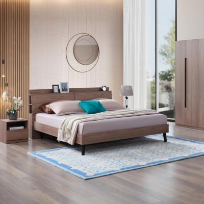 China 2021Modern European King Size Wooden Bed Set With Wooden Bed Frame for sale