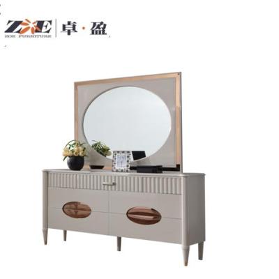 China Morden modular rose gold color designs royal fashion home style furniture bedroom furniture dresser with 6 drawers for sale