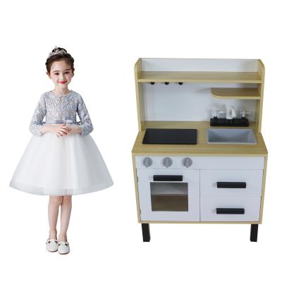 China Amazon Kitchen Wooden Children's Success Kitchen Game Kids Drinking Toy Cooking Wood for sale