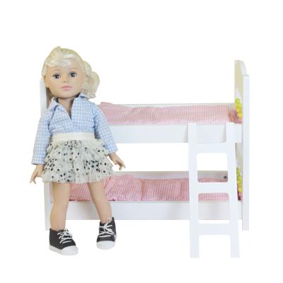 China Hot Sale WEIFU Happy Gift Mini Doll Furniture Wooden Accessories Toy Doll Bed for sale