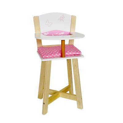 China Wooden Doll Furniture Role Play Game Preschool Education Referee Chair Baby Feeding Wooden Doll Chair for sale