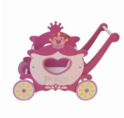 China Wooden Comply With EN71 Cute Exquisite Doll Furniture 18 Inch Wooden Doll Pram Stroller Small Pram Toy for sale