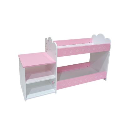 China Non-Toxic Interesting Doll Furniture Toys Bed Children Pretend Play Doll Wooden Bed for sale