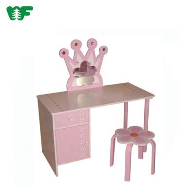 China Modern Hot Sale Vanity Dressing Mirror Makeup Mirror Kindergarten Children Furniture Wooden Table and Chairs for sale