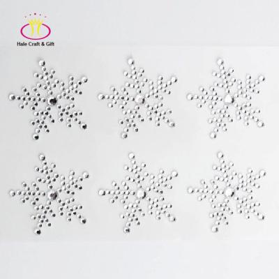 China Decorative Rhinestone Christmas Snowflake Sticker Designs Decorative Sticker Good Sale for sale