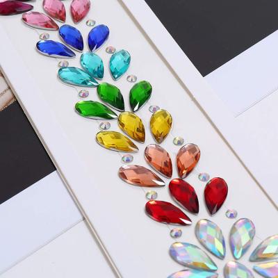 China Decorative Beauty Crystal Rhinestones Hair Jewelry Diamond Self Adhesive Gem Sticker Decal for sale