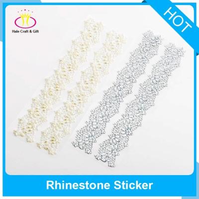 China Decorative sticker custom design factory price pearls and self adhesive rhinestone stickers for sale