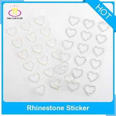 China Decorative Adhesive Faux Stone Diamond Pearl Decorative Sticker Sheet Heart Sticker for sale