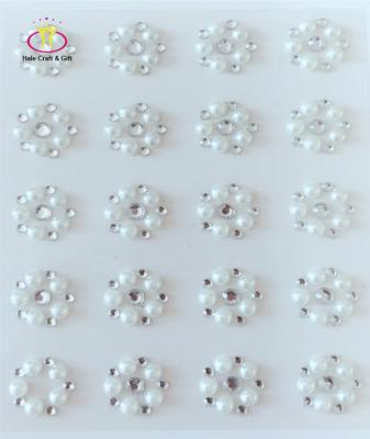 China Self Adhesive Acrylic Rhinestone Crystal Pearl Bling Decorative Sticker Hotsale Sticker for sale