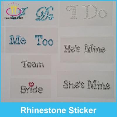 China Decorative Rhinestone Wedding Shoe Sticker Good Quality Bride Groom I Do Letter Sticker for sale