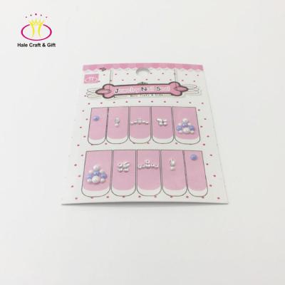 China Custom Bling Beauty 3D Acrylic Pearl Nail Art Kit Finger Nail Art Design Accessory Sticker for sale