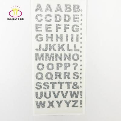 China Beautiful Decorative Sticker Glitter Alphabet Self Adhesive Gel Letters Sticker Sheet for sale