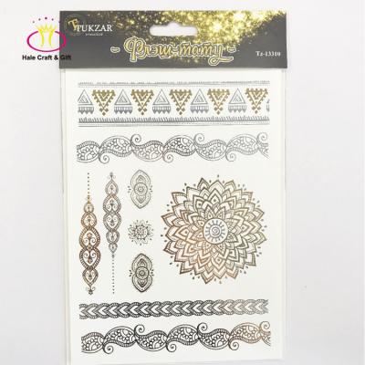 China Temporary Body Safe Waterproof Sexy Metallic Gold Skin Temporary Tattoo Sticker for sale