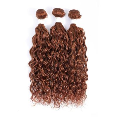 China #30 Medium Auburn Water Wave Remy Human Hair Bundles Sew In Weave Bundles Brazilian Bundle Deals for sale