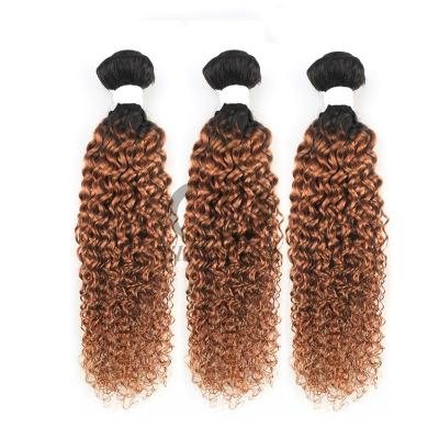 China #T1B/30 Kinky Curly Remy Human Hair Bundles Sew In Weave Bundles Brazilian Bundle Deals for sale