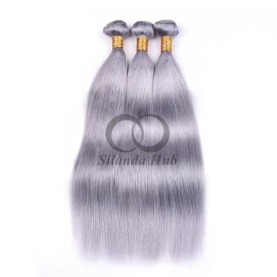 China Grey Straight Remy Ramos de cabello humano Coser en tejido Ramos de paquetes brasileños en venta