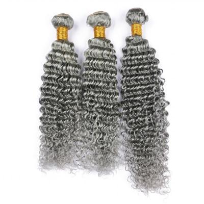 China Grey Deep Wave Remy Ramos de cabello humano Cosido en tejido Ramos de paquetes brasileños en venta