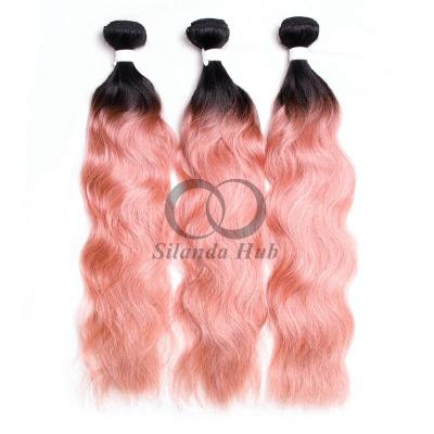 China #T1B/Pink Natural Wave Remy Human Hair Bundles Sew In Weave Bundles Brazilian Bundle Deals for sale