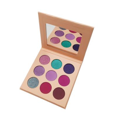 China High Beauty Glitter Eyeshadow Palette 9 Colors Eyeshadow Eyeshadow Dye Waterproof Natural Makeup Wholesale Shimmer for sale