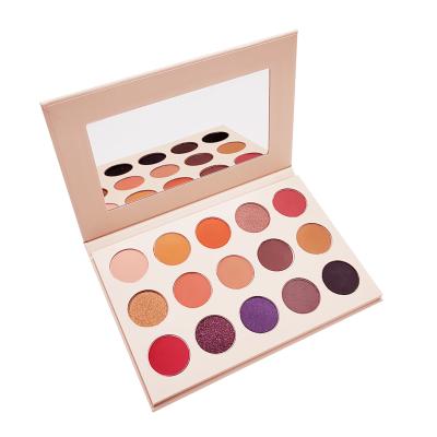 China Wholesale Waterproof Private Label High Glitter Matte Pigment 15 Colors Custom Makeup Eyeshadow Palette for sale