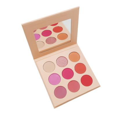 China Hot Selling Cosmetics Waterproof 9 Colors Blush Makeup Blush Private Label Highlighter Bar Blush Palette for sale