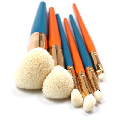 China Angular Blush 6pcs Private Label Makeup Brush Kit Soft Synthetic Natural Makeup Wholesale Beauty Makeup Brush for sale