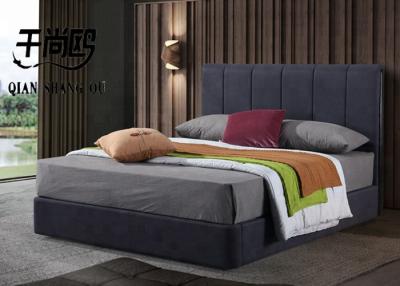 China Cama los 2m de Grey Upholstered King Size Platform del lino del OEM/del ODM de par en par en venta