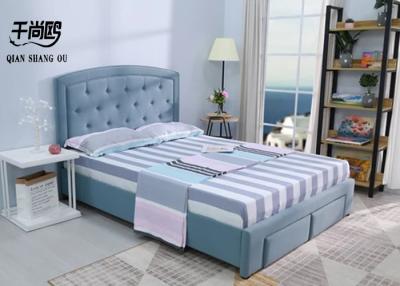 China In te ademen Modern Laag Profiel Bekleed Bed met Opslagladen 6ft Te koop