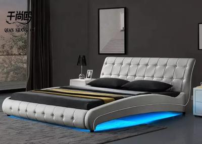 China Europäisches ledernes LED-Bett, Crystal Buckle Luminous Soft King-Größen-Bett zu verkaufen