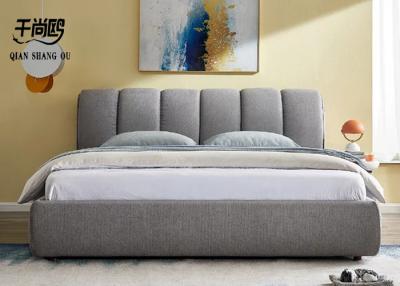 China Cama de lino suave de la tela, cama de plataforma cómoda con las almohadas desprendibles en venta