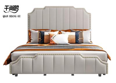 China Europese de Stijloem/ODM van Size Upholstered Beds van de leerkoning Te koop