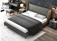 China Europäische Art der zurückhaltenden Gray King Size Upholstered Beds-Ausgangsmöbel zu verkaufen