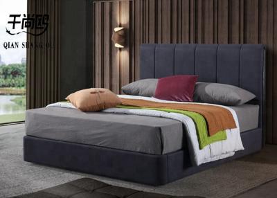 China 160*200cm 180*200cm Weiche Gray Linen Platform Bed, König Size Gray Upholstered Bed zu verkaufen