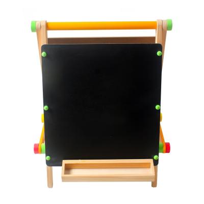 China Wooden Drawing Board Children Kids Drawing Board Easel Set Small Double-Sided Magnetic Type Retractable Board Baby Painting Blackboard Bracket for sale