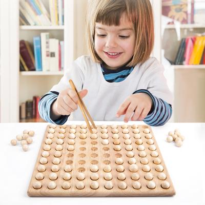 China Counting board wholesale cheap price learning early educational math 1-100 number montessori clip wooden ball beads game toys for sale