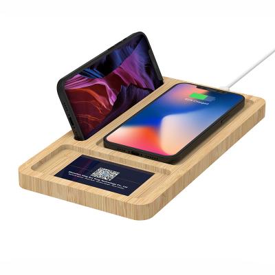 China New Qi Style 5W Bamboo Tray Wireless Charger for sale