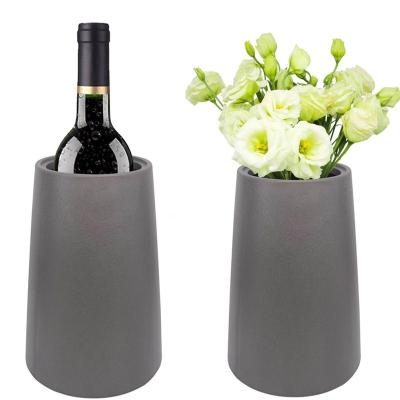 China Viable Wine Ice Bucket with Cooler Vase Decoration in1 to 2 Bottle Cooler Reusable Wine Fridge Ice Buckets Bottle Cooler for sale