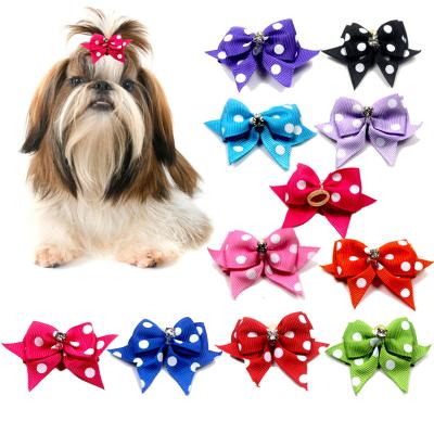 China High Quality Sustainable Pet Big Hair Dot Rubber Bow Tie For Dogs Cat for sale