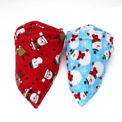 China Red Christmas Snowman Print Triangle Pet Dandana Scarf Viable for Dogs and Cats for sale