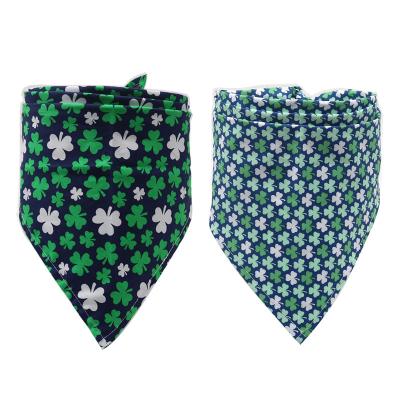 China Viable Dog Accessories Wholesales Clover Green Pet Bandana For Dogs Cats for sale