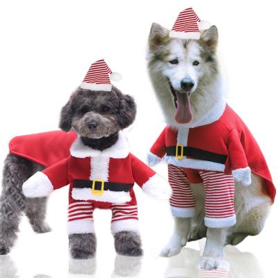 China Small Animals Holiday Polyester Christmas Cosplay Red Snowman Dog Hoodies Coat For Large Small Dogs for sale