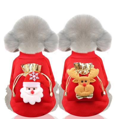 China Red Christmas Viable Cosplay Cloth Winter OEM ODM Snowman Deer Dog Clothes With Wallet For Christmas for sale