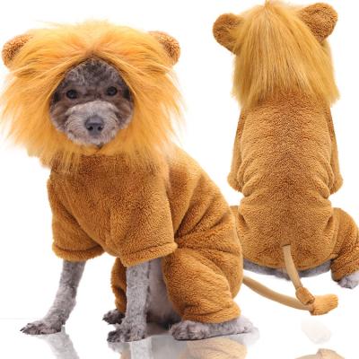 China New Arrival OEM ODM Halloween Coral Velvet Tiger Design Clothes Hoodies Dog Cosplay Clothes For Large Dogs for sale