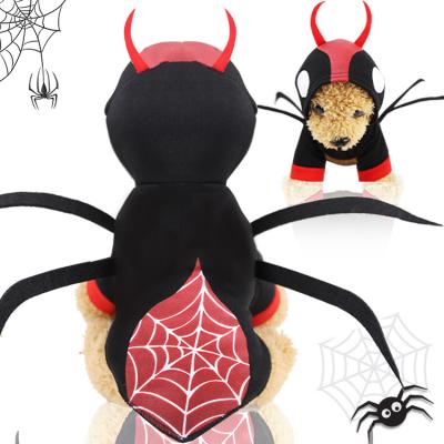 China New Design Cloth Black Spider High Quality Viable Design With Leg Demon Horn 4 Hoodies Dog Clothes For Large Dogs for sale