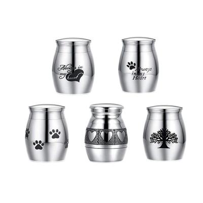 China Free Viable Engrave Small Cremation Urn For Ashes Mini Stainless Steel Memorial Keepsake Urns For Pet Human Ashes Holder Pamper Me for sale