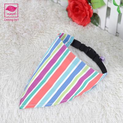 China Viable Hot Sale Design Triangle Bibs Bright Striped Pet Scarf Accessory For Boy And Girl Dogs for sale