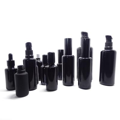 China Wholesale 100ML 60ML 50ML 30ML 10ML Cosmetic Spray Pump Dropper Essential Oil Black Violet UV Glass Bottles for sale