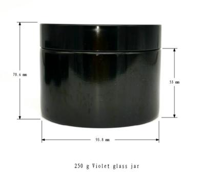 China 15ml 30ml 50ml 100ml 200ml 250ml cosmetic dark purple wide mouth ultraviolet cream glass jar for sale