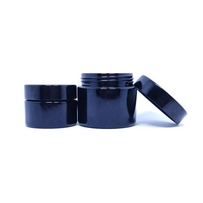 China 50-100ml Personal Care Personal Care Cosmetics Dark Purple Jars With Black Lid for sale